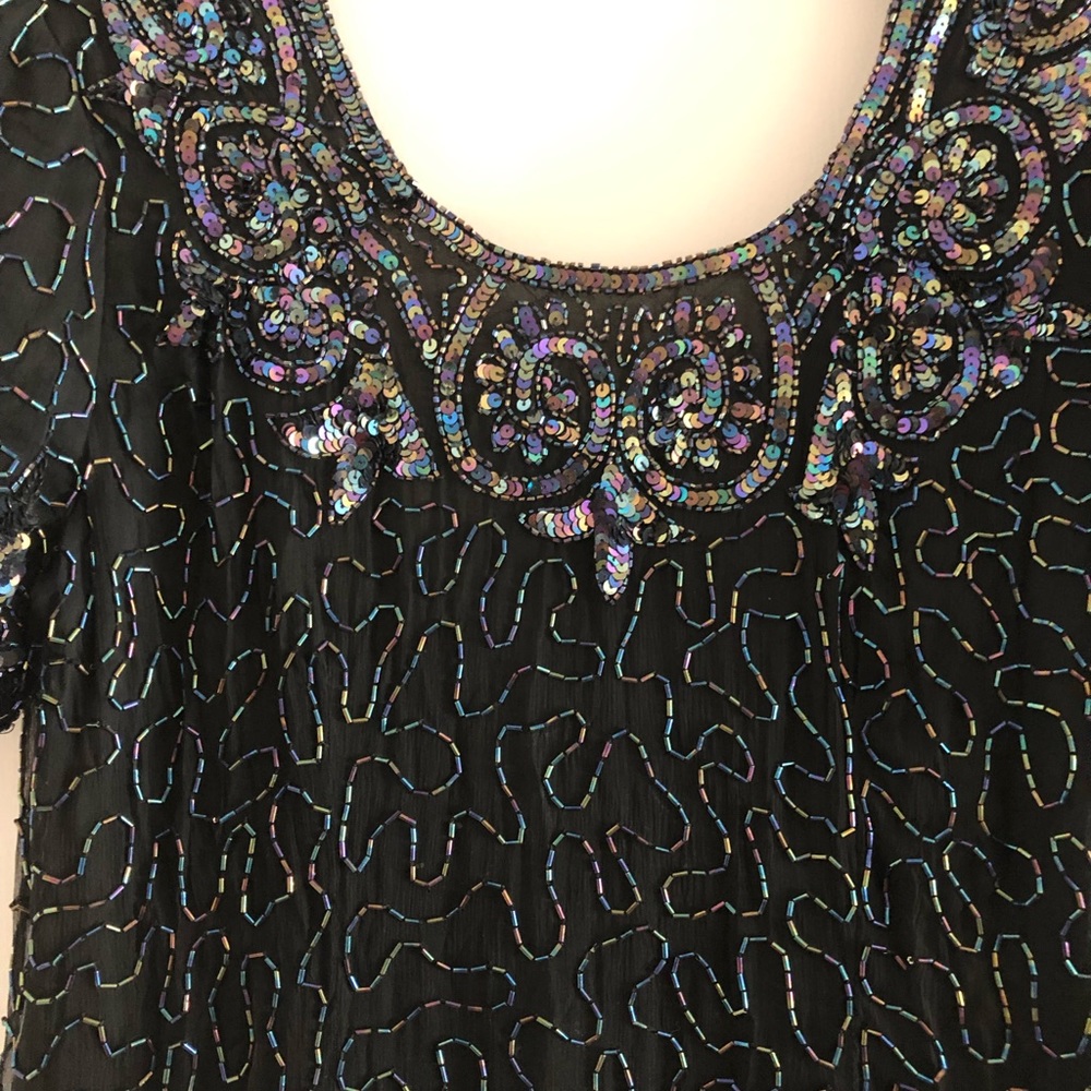 Ladies Full Length Beaded Evening Dress